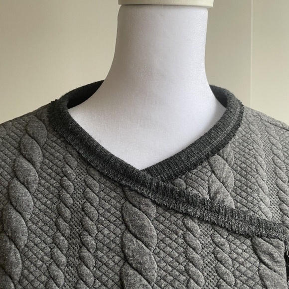 Gray Sweater Moto Style Jacket Size Women’s Small Made in USA - Picture 6 of 11